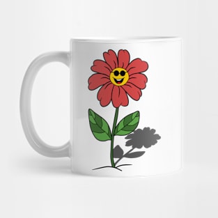 Red flower shadow Mug